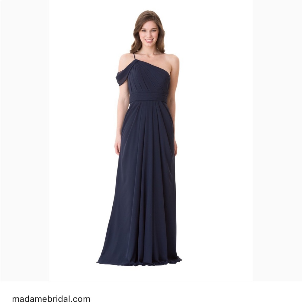 Bari Jay navy cold shoulder dress (style 1672)